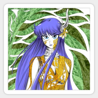 athena in totonac myth cloth goddess in saint seiya ecopop wallpaper floral art Sticker